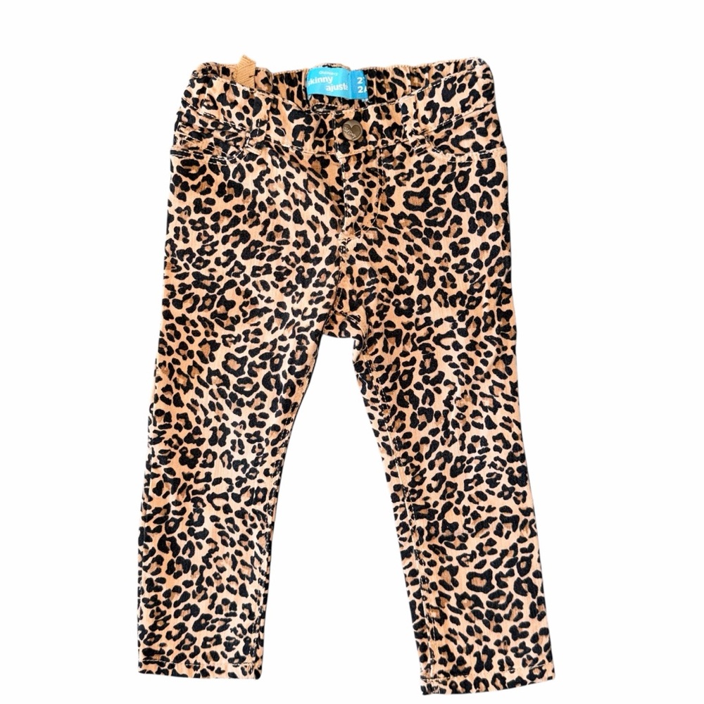 Old Navy Kids Leopard Print Skinny Pants - Tan/Black, 2T